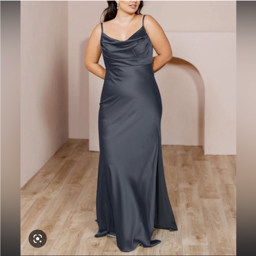 Revelry Black Satin Bridesmaid Dress (Sizes 0, 8)
